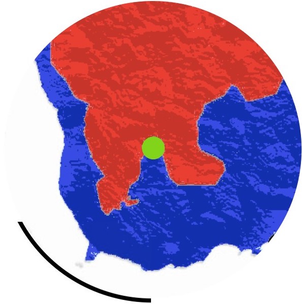 Carte du Yémen avec la ville de Taez (point vert), traversée par la ligne de front (rouge/bleu).
